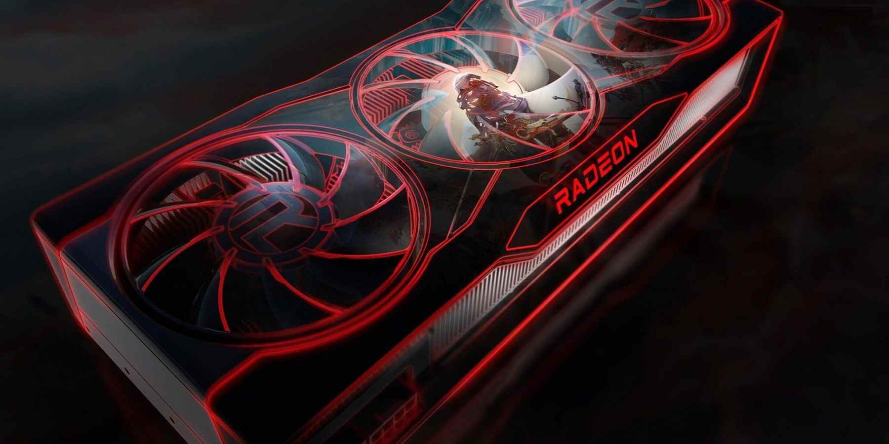 Rendered image of an AMD Radeon graphics card.