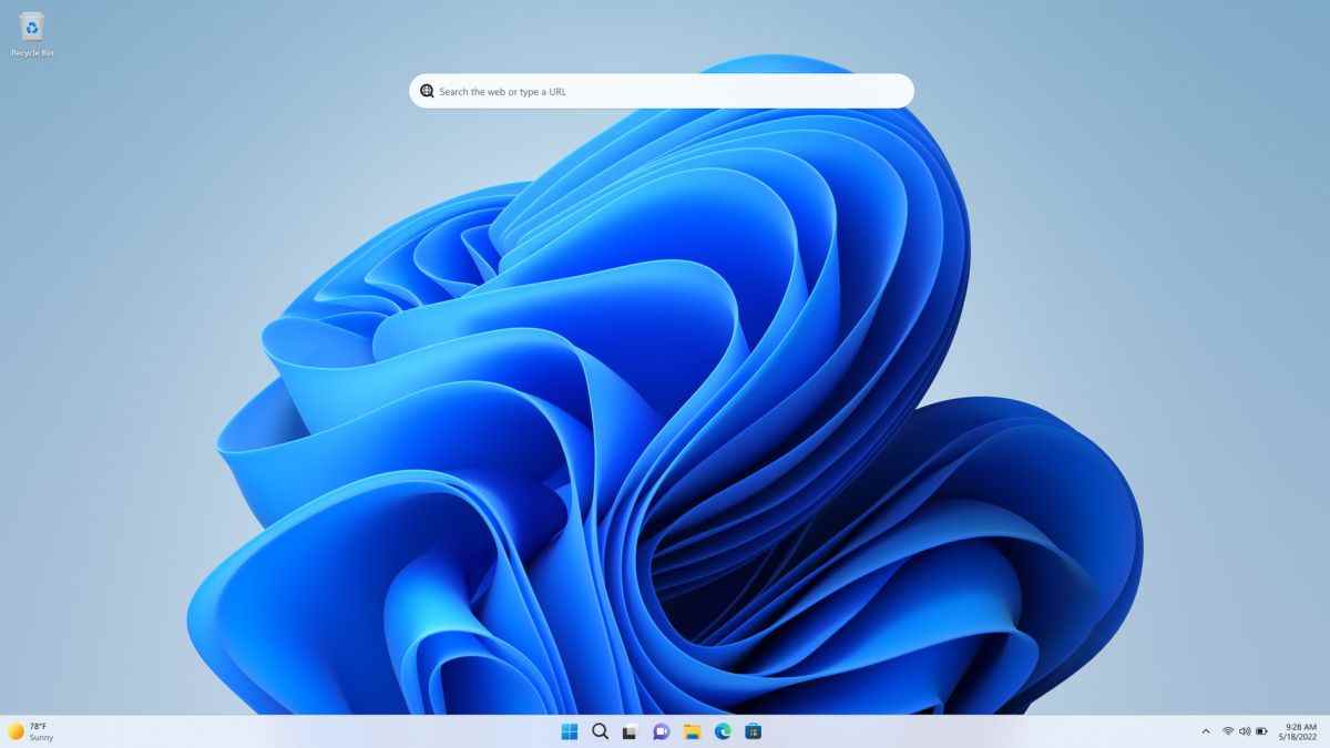 La dernière fonctionnalité d'aperçu de Windows 11 est une zone de recherche exclusive Bing et Edge sur votre bureau
