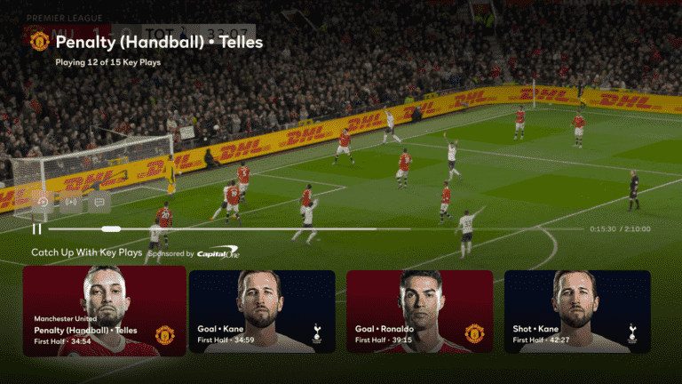 La dernière mise à jour de Peacock inclut une fonctionnalité « Key Plays » pour les matchs de Premier League