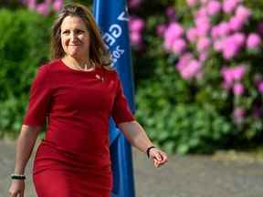 La ministre des Finances du Canada, Chrystia Freeland, rencontre cette semaine les ministres des Finances et les banquiers centraux des pays du Groupe des Sept près de Bonn, dans l'ouest de l'Allemagne.