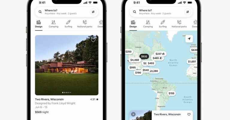 La refonte de l’été 2022 d’Airbnb ajoute de nouvelles catégories et des séjours fractionnés
