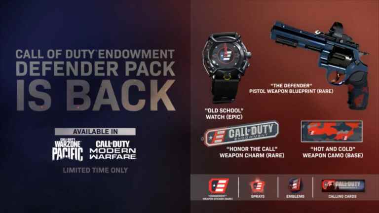 Le pack CoD Warzone Endowment Defender est maintenant disponible, voici ce qu’il contient