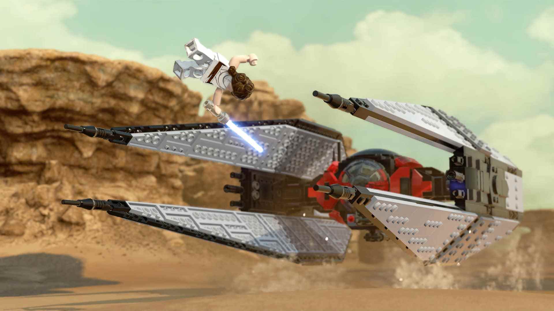 Lego Star Wars: La saga Skywalker corrige les trous dans l'intrigue du film de manière amusante TT Games Travellers Tales Rise of Skywalker Rey jump