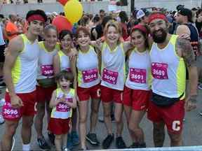 La famille Crawford avant le début du marathon.