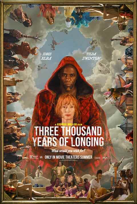 idris elba et tilda swinton figurent sur l'affiche de leur nouveau film trois mille ans de nostalgie