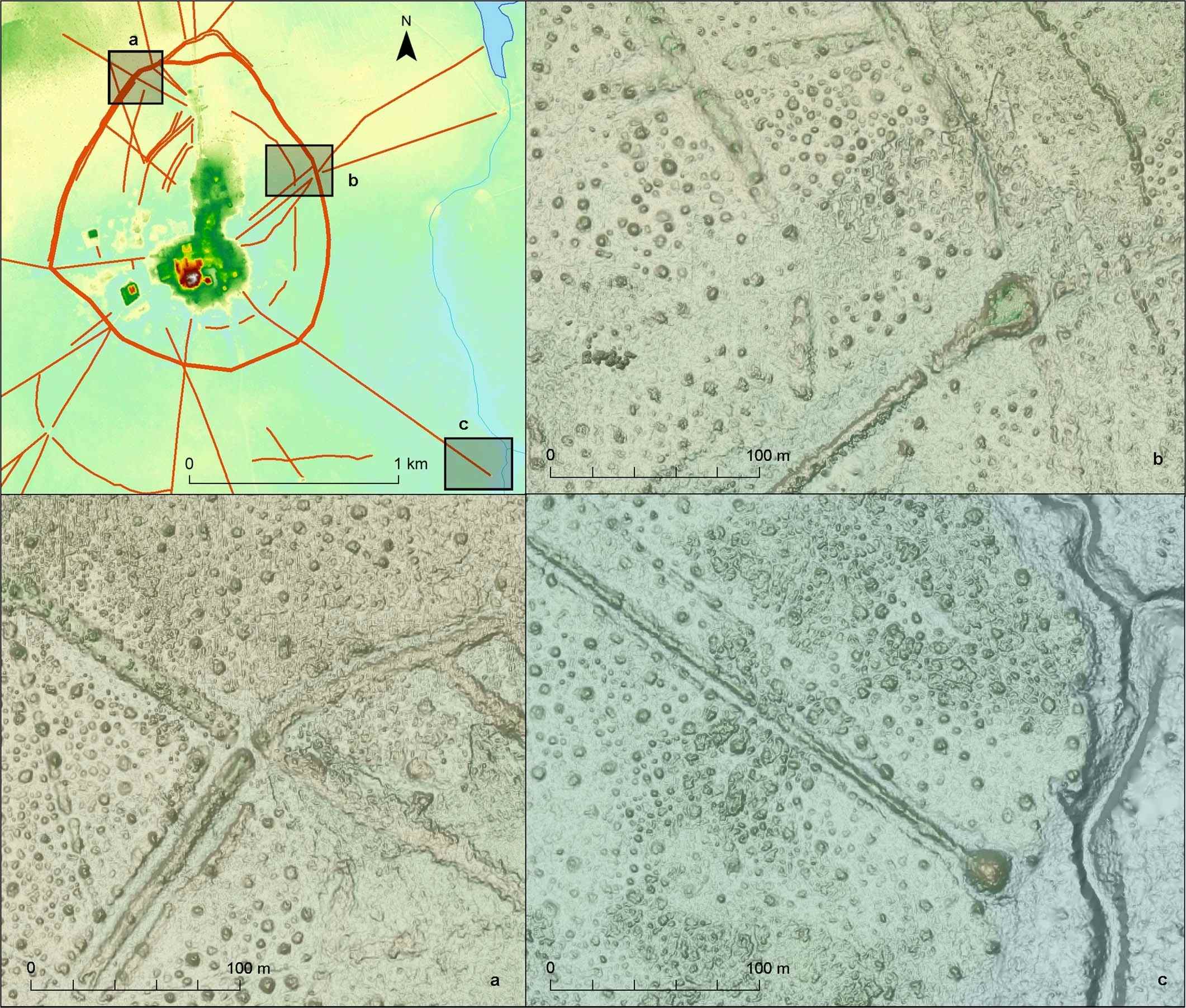 Imagerie lidar des caractéristiques découvertes dans la ville de Casarabe à l'aide du lidar.