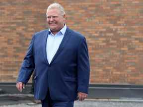 Le chef conservateur ontarien Doug Ford assiste à une conférence de presse à Ottawa lundi.