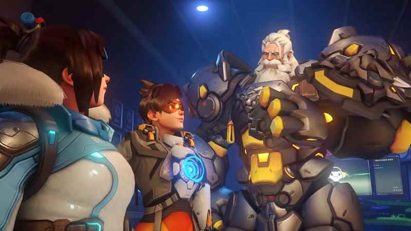 Reinhardt, Tracer et Mei dans Overwatch 2