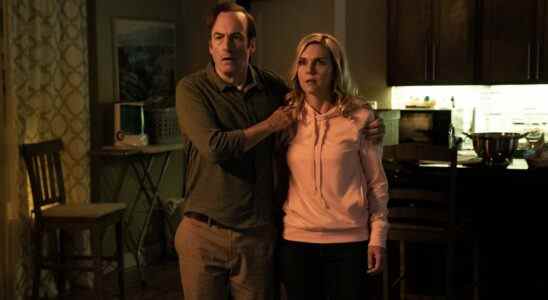 Jimmy McGill (Bob Odenkirk) and Kim Wexler (Rhea Seehorn) in the Better Call Saul season 6 midseason finale