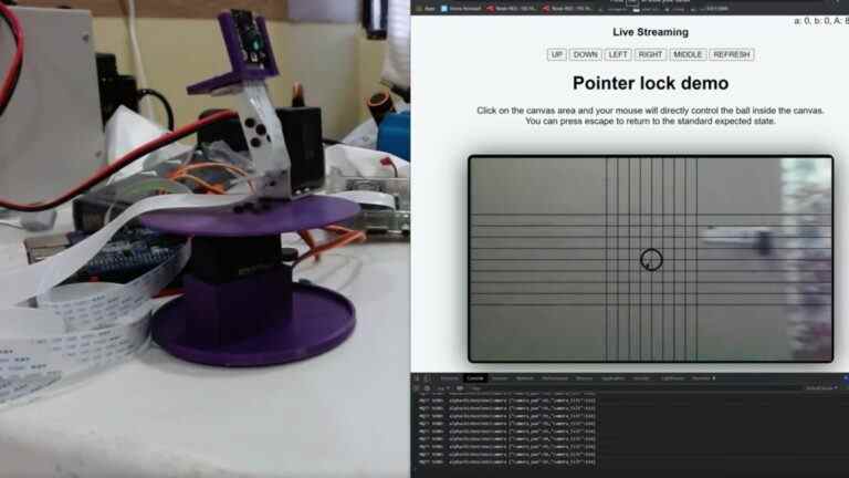 Raspberry Pi Controls Caméra Pan Tilt imprimée en 3D avec souris