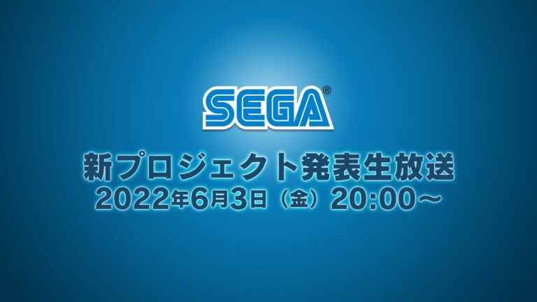 SEGA New Project Announcement Live Stream prévu pour le 3 juin [Update]    
