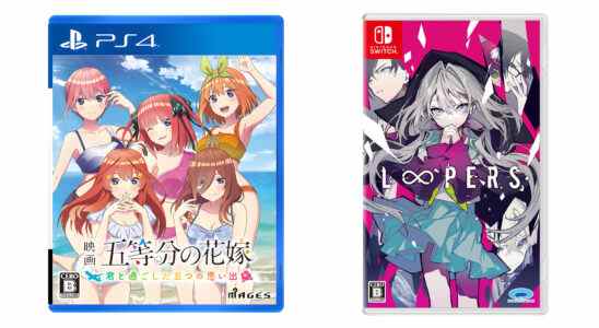 Sorties de jeux japonais de cette semaine : The Quintessential Quintuplets the Movie game, LOOPERS for Switch, plus