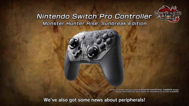 Sunbreak révèle Switch Pro Controller et plus
