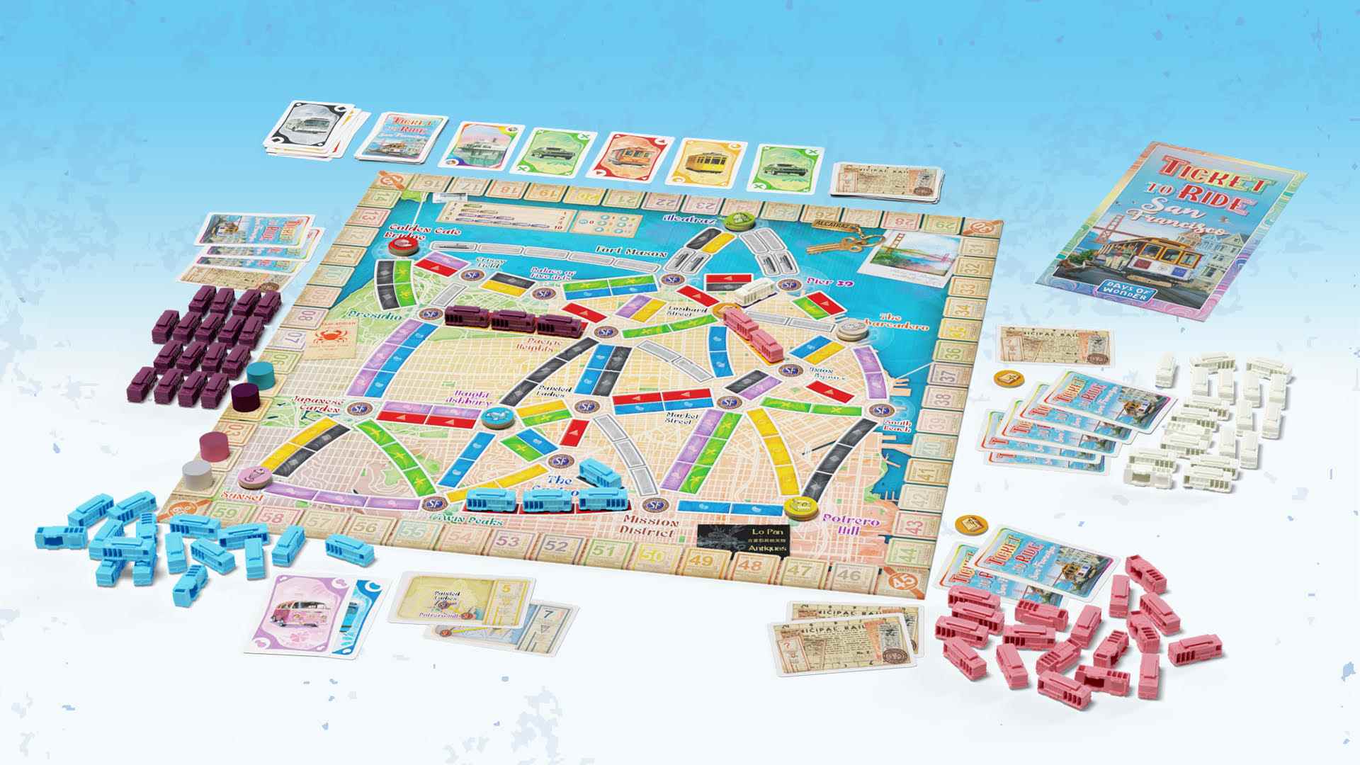 Ticket to Ride: contenu et composants du jeu San Francisco