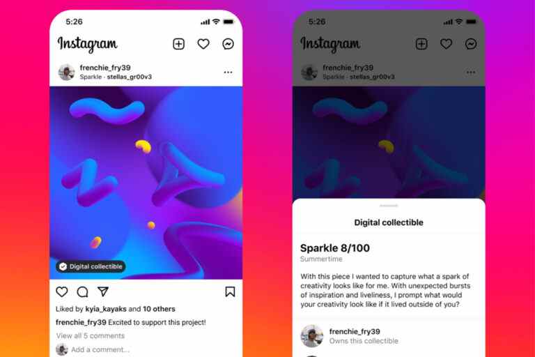 Voici à quoi ressemblent les NFT sur Instagram