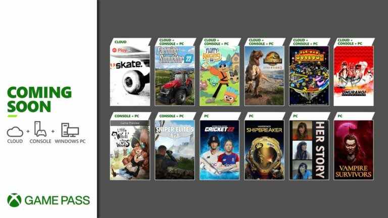 Xbox Game Pass ajoute Vampire Survivors, Sniper Elite 5, Jurassic World Evolution 2 et plus en mai