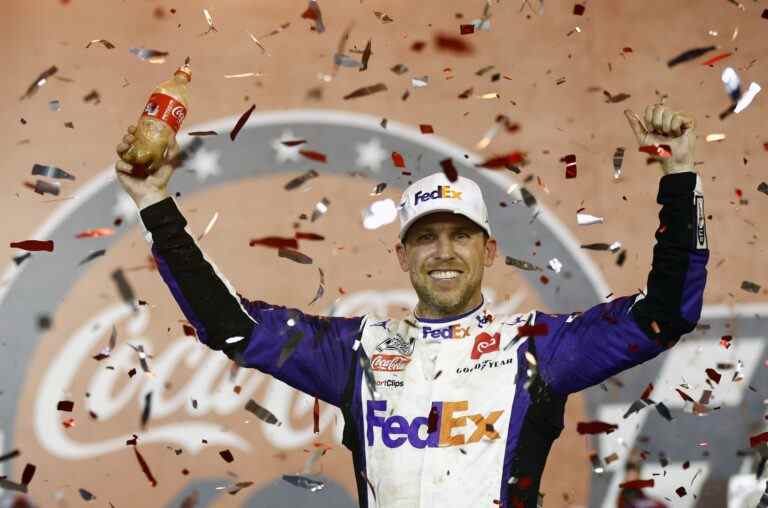 Denny Hamlin remporte le premier Coca-Cola 600 dans un double thriller OT