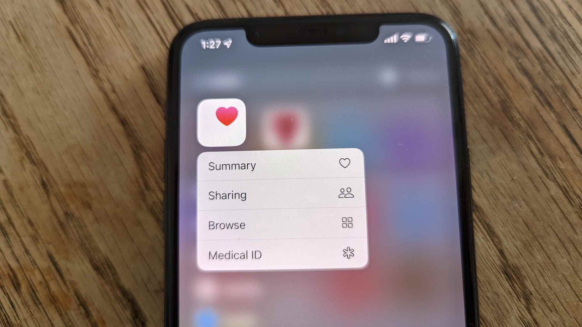 Application de santé iOS 15