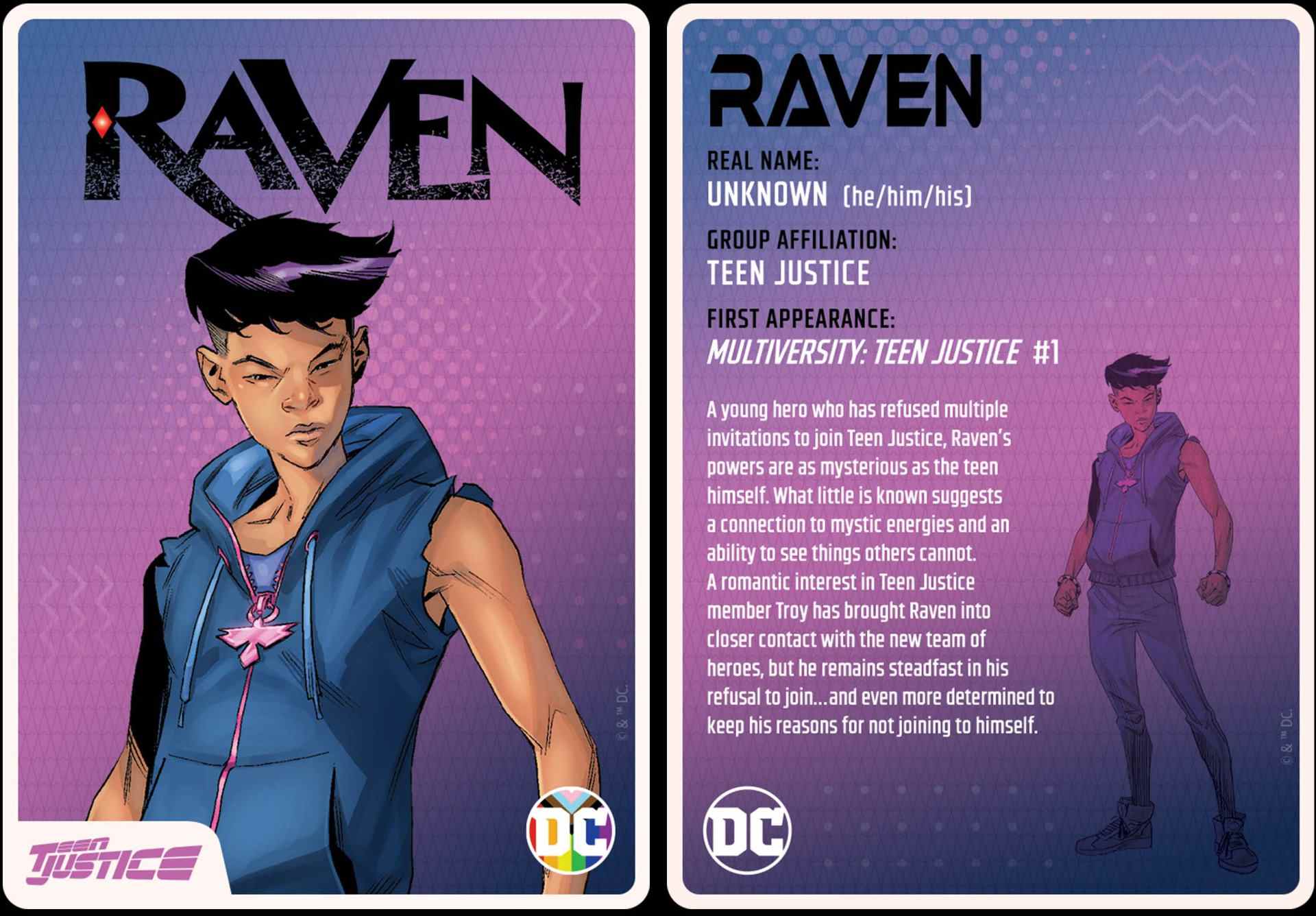 Raven (vrai nom inconnu) - il / lui / son dans Multiversity: Teen Justice