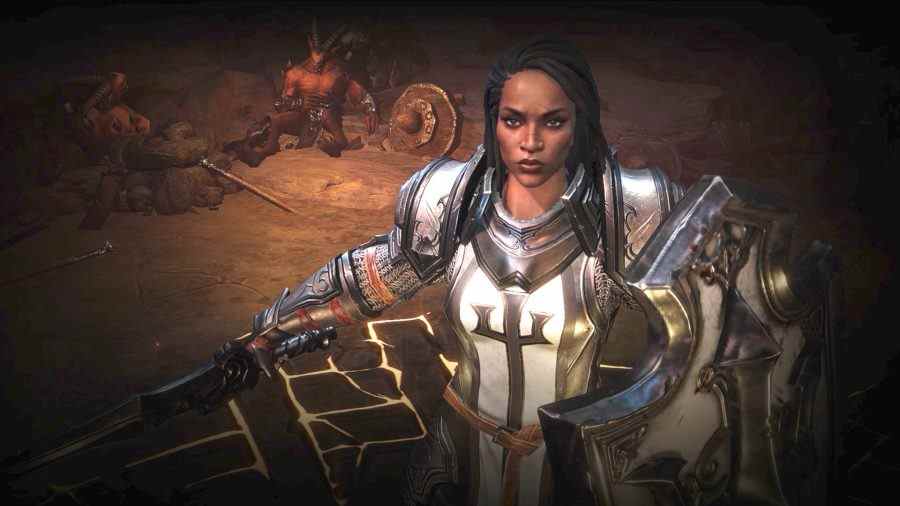 Un gros plan de la classe Crusader Diablo Immortal