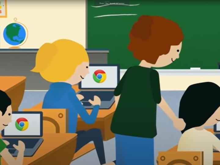 Un dessin de Chromebooks dans les écoles.