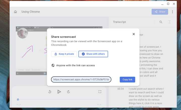 Partage d'un Screencast sur Google Drive.