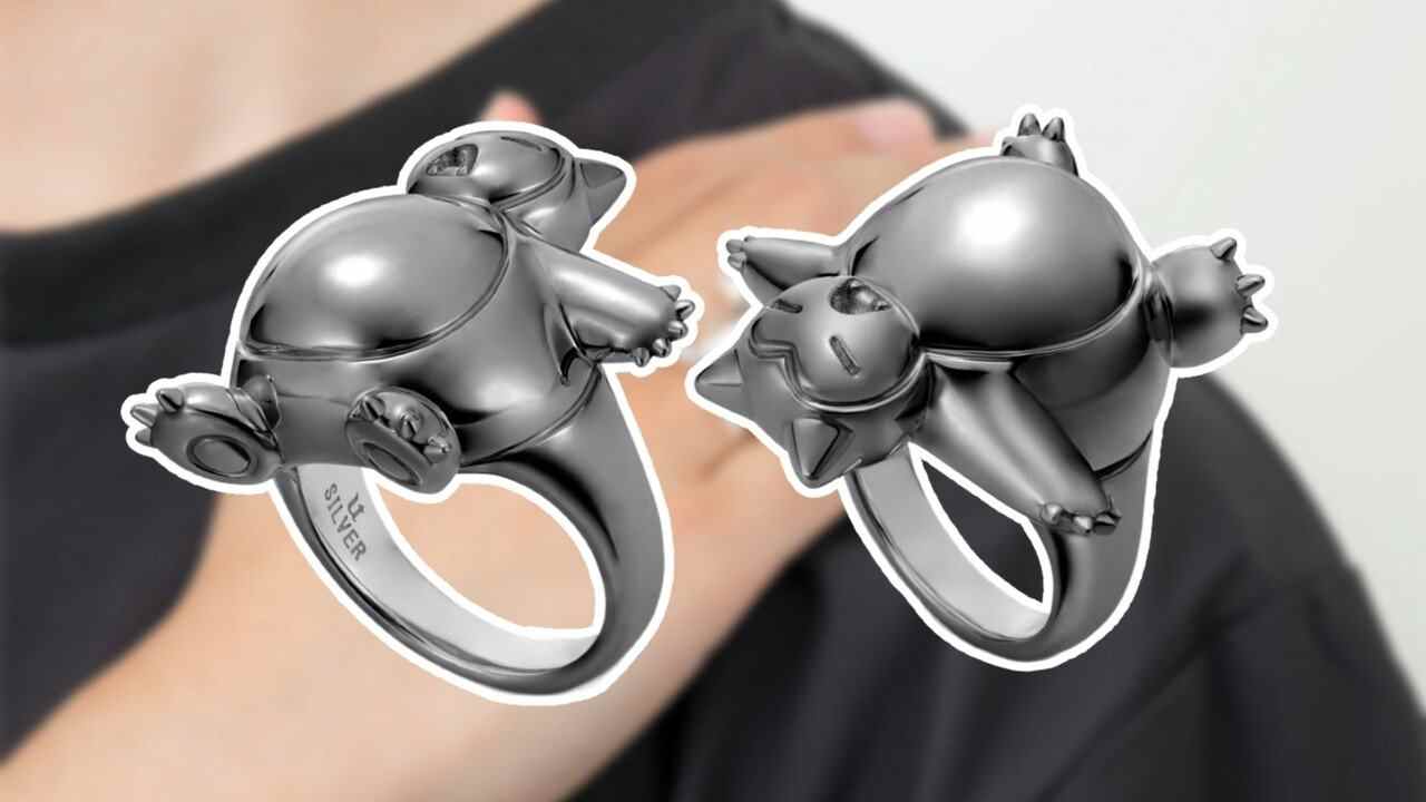 Aléatoire : proposez à votre partenaire avec cette élégante bague Snorlax en argent
