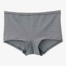 Muji Short en jersey stretch pour femme, rayures gris foncé