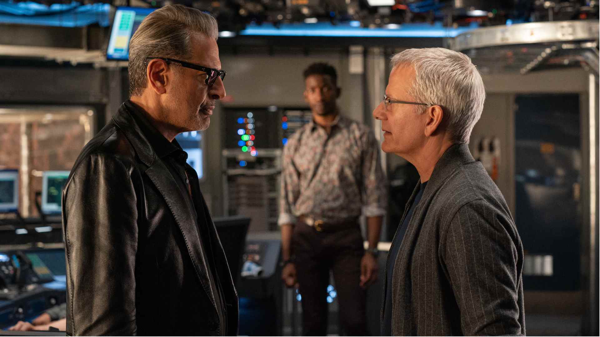 Jeff Goldblum et Campbell Scott dans Jurassic World Dominion