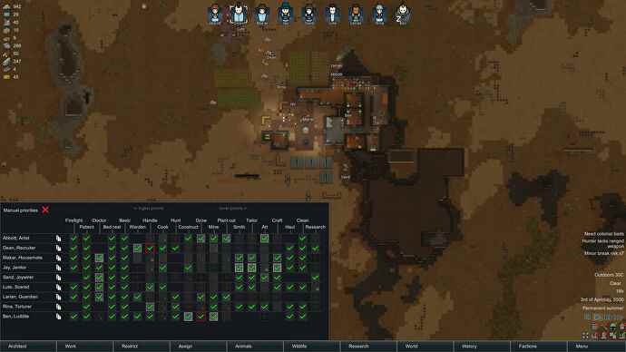 Une colonie de haut en bas dans RimWorld