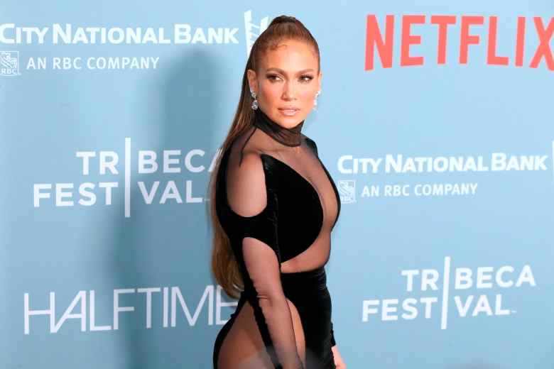 Jennifer Lopez attends the opening night of the Tribeca Film Festival with premiere of Halftime on Netflix at the United Palace in New York, NY on June 8, 2022. Photo by Charles Guerin/Abaca/Sipa USA(Sipa via AP Images)