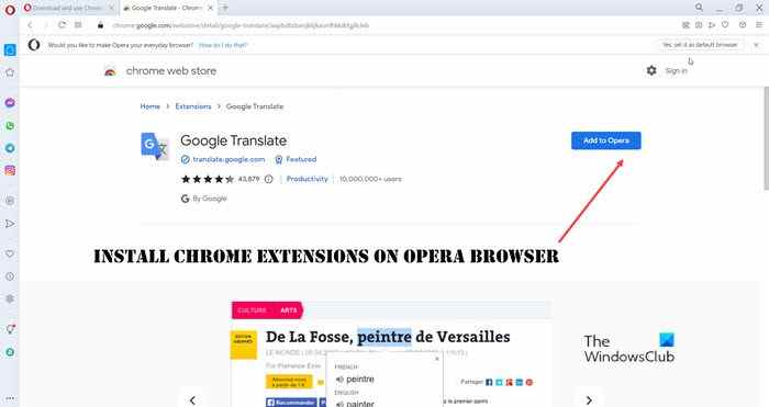 Comment installer les extensions Chrome sur le navigateur Opera