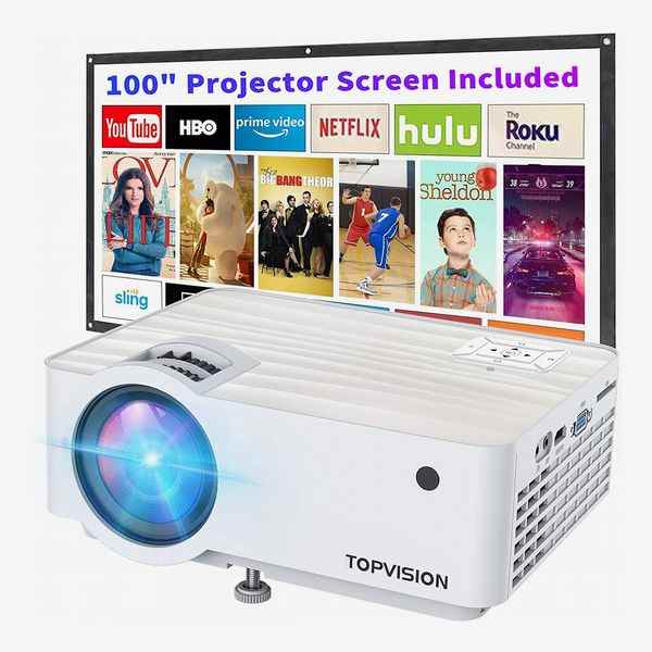 Mini-projecteur portable Topvision 7500L avec écran de projection de 100 pouces