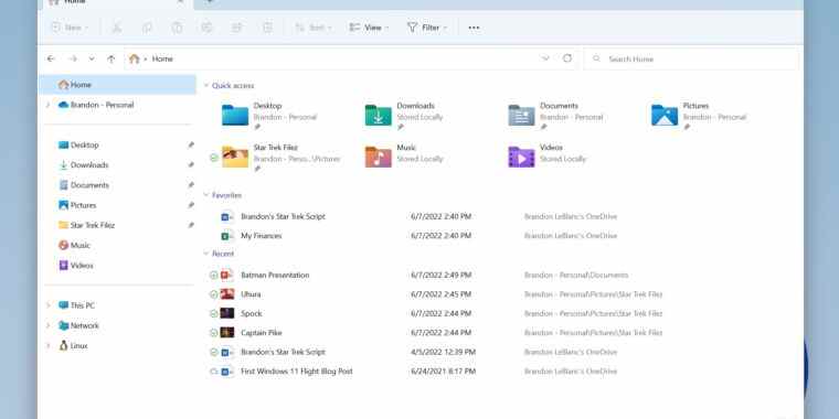 Microsoft teste la conception de l’explorateur de fichiers Windows 11 actualisée et à onglets