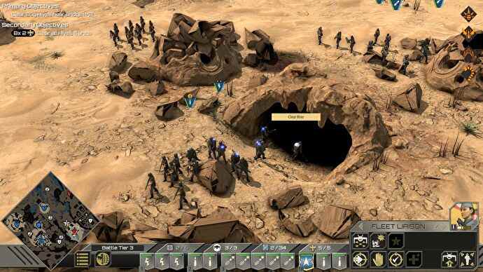 Une escouade de Marines sur le point de nettoyer une ruche souterraine dans Starship Troopers: Terran Command