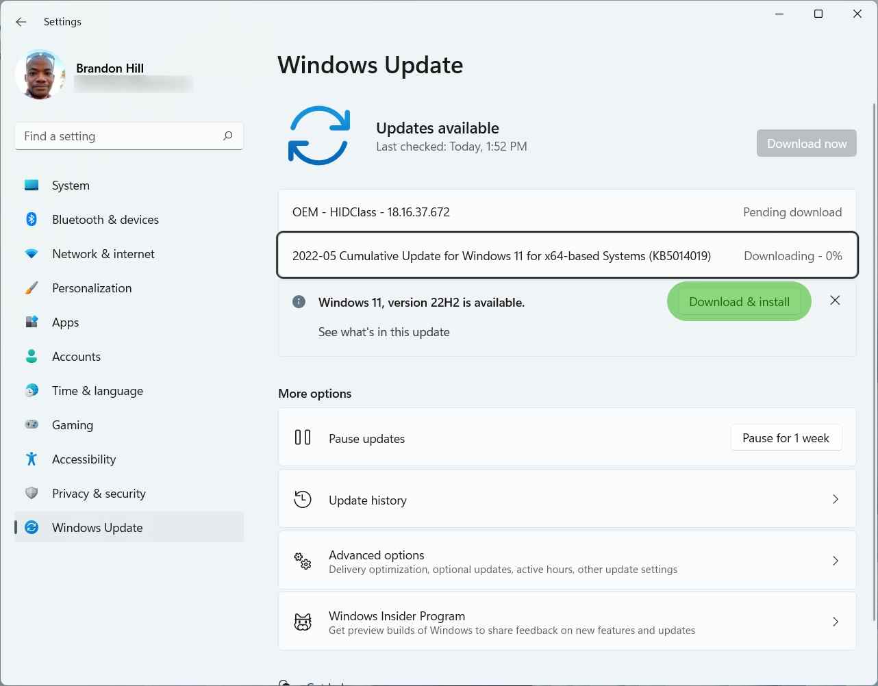 Installer Windows 11 22H2