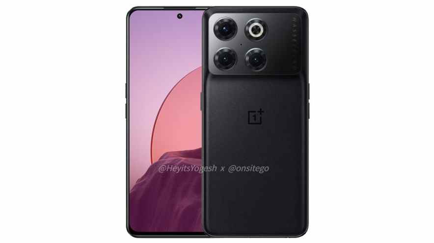 Une image non officielle montrant le OnePlus 10T de face et de dos