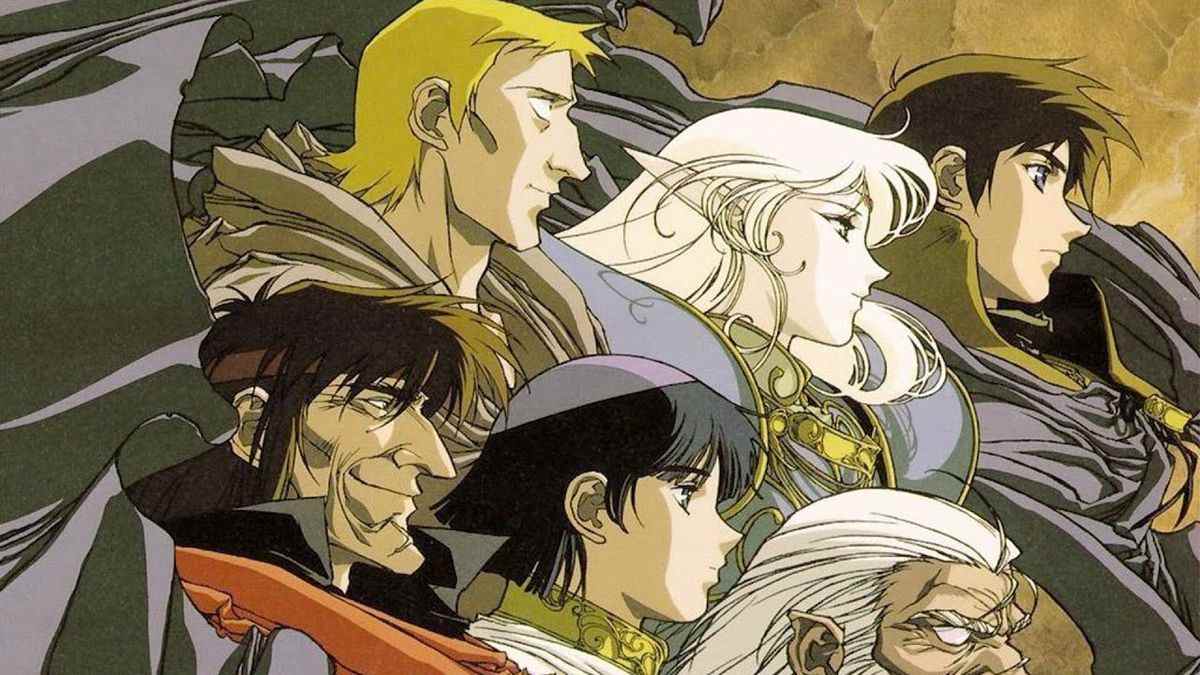 Le guerrier Parn aux côtés de son groupe de compagnons dans Record of Lodoss War.