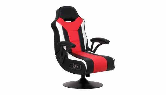 Chaises de jeu adaptées à votre configuration - un piédestal X-Rocker rouge.