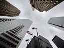 Tours de banque dans le quartier financier de Toronto.