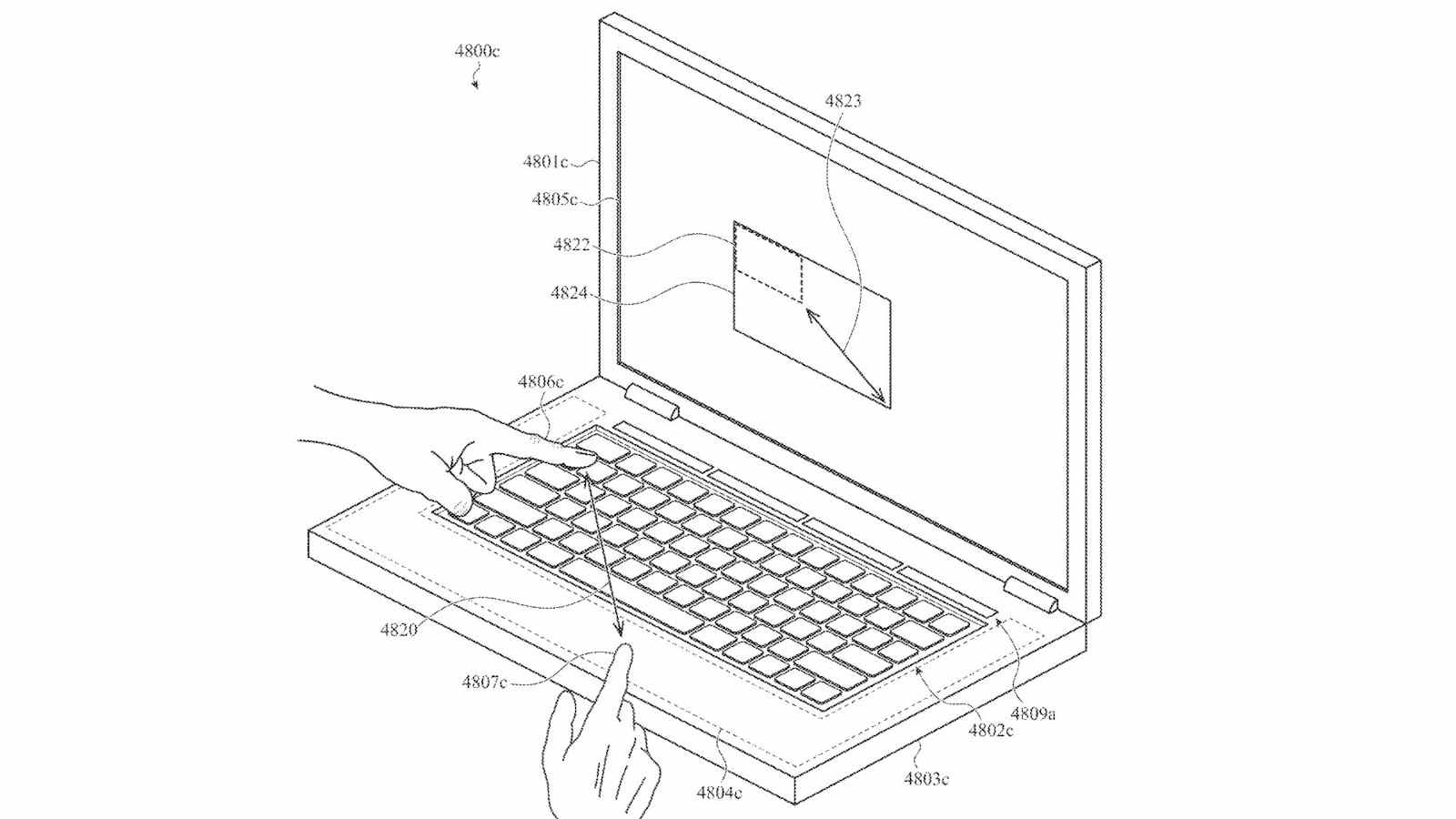 Une illustration de brevet de conception Apple montrant un clavier à pavé tactile