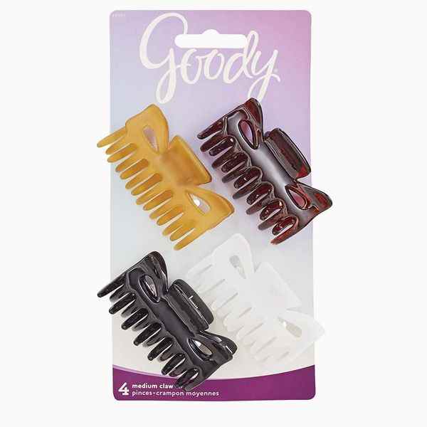 Goody Hair Classics Lot de 4 pinces à cheveux à griffes moyennes pour femme