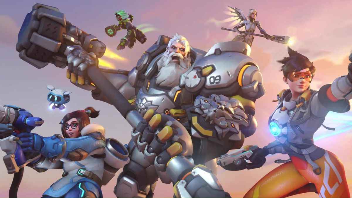 Overwatch 2, exploit.  Tracer, Mercy, Reinhardt, Lucio et Mei