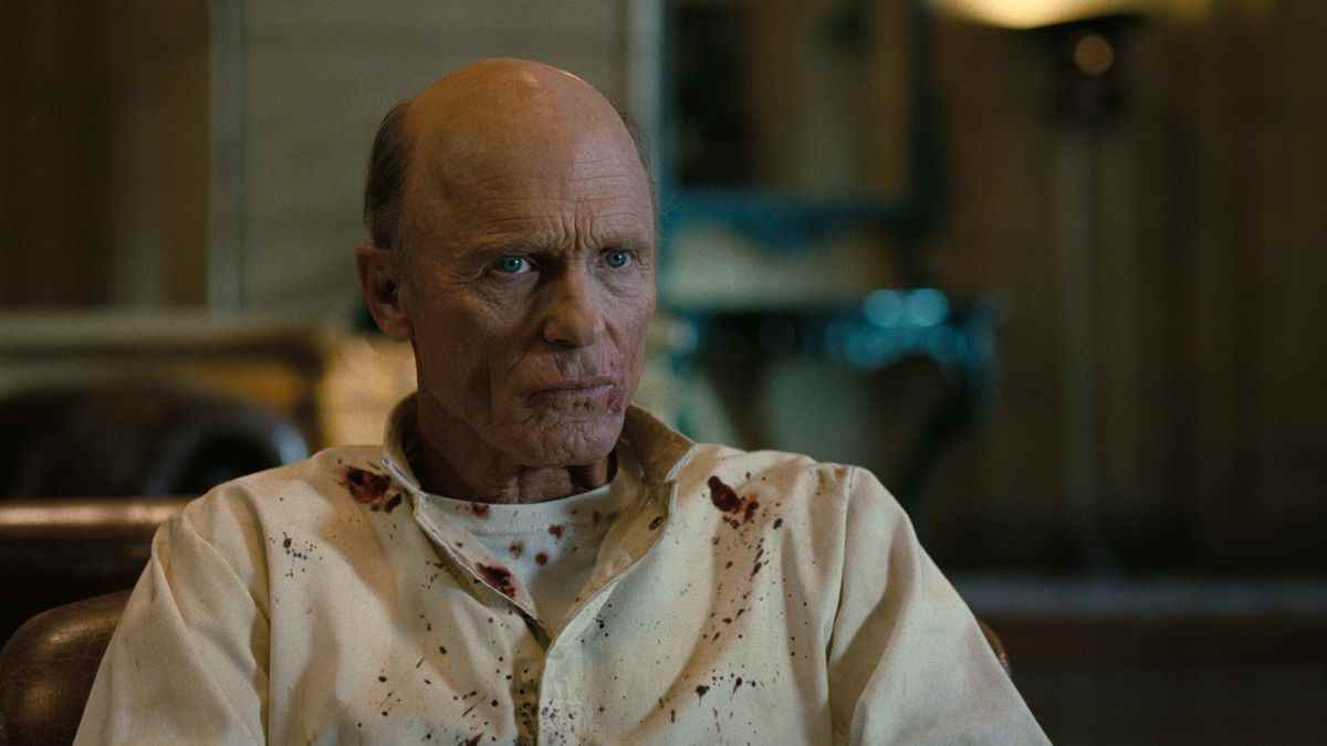 Ed Harris dans le rôle de William (l'homme en noir) dans la saison 3 de Westworld.