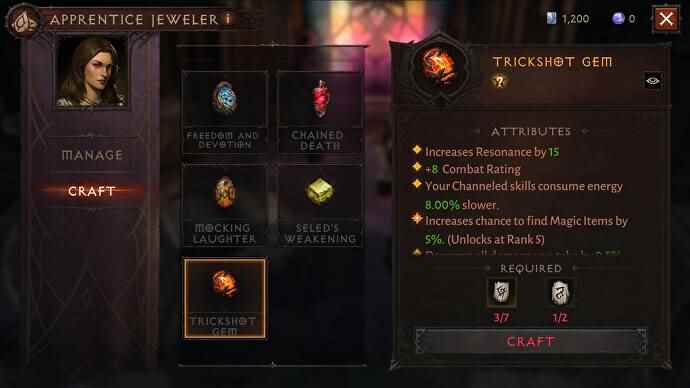 Le joyau Trickshot dans Diablo Immortal