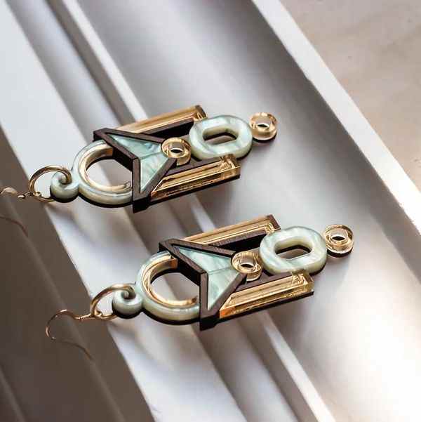 Boucles d'Oreilles 'Florence' Craie