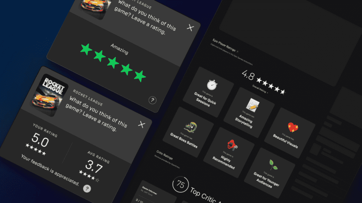 Epic Games Store introduit un système de notation conçu pour arrêter le bombardement des critiques 
