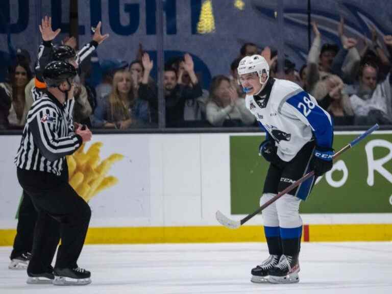 L’espoir des Islanders William Dufour marque quatre buts pour les Sea Dogs de Saint John