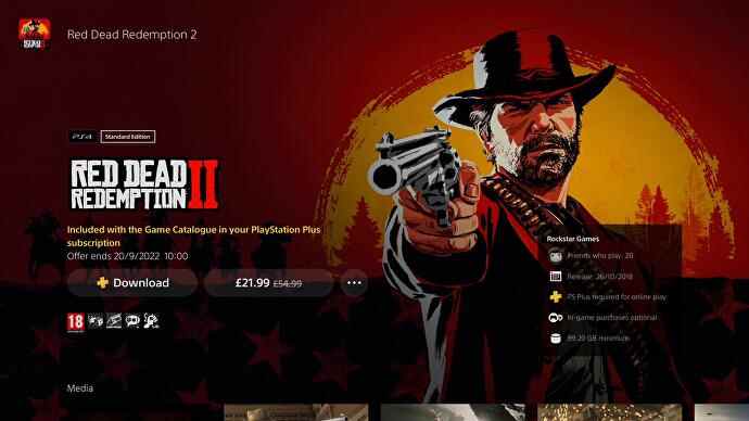 PS Plus Red Dead Redemption 2