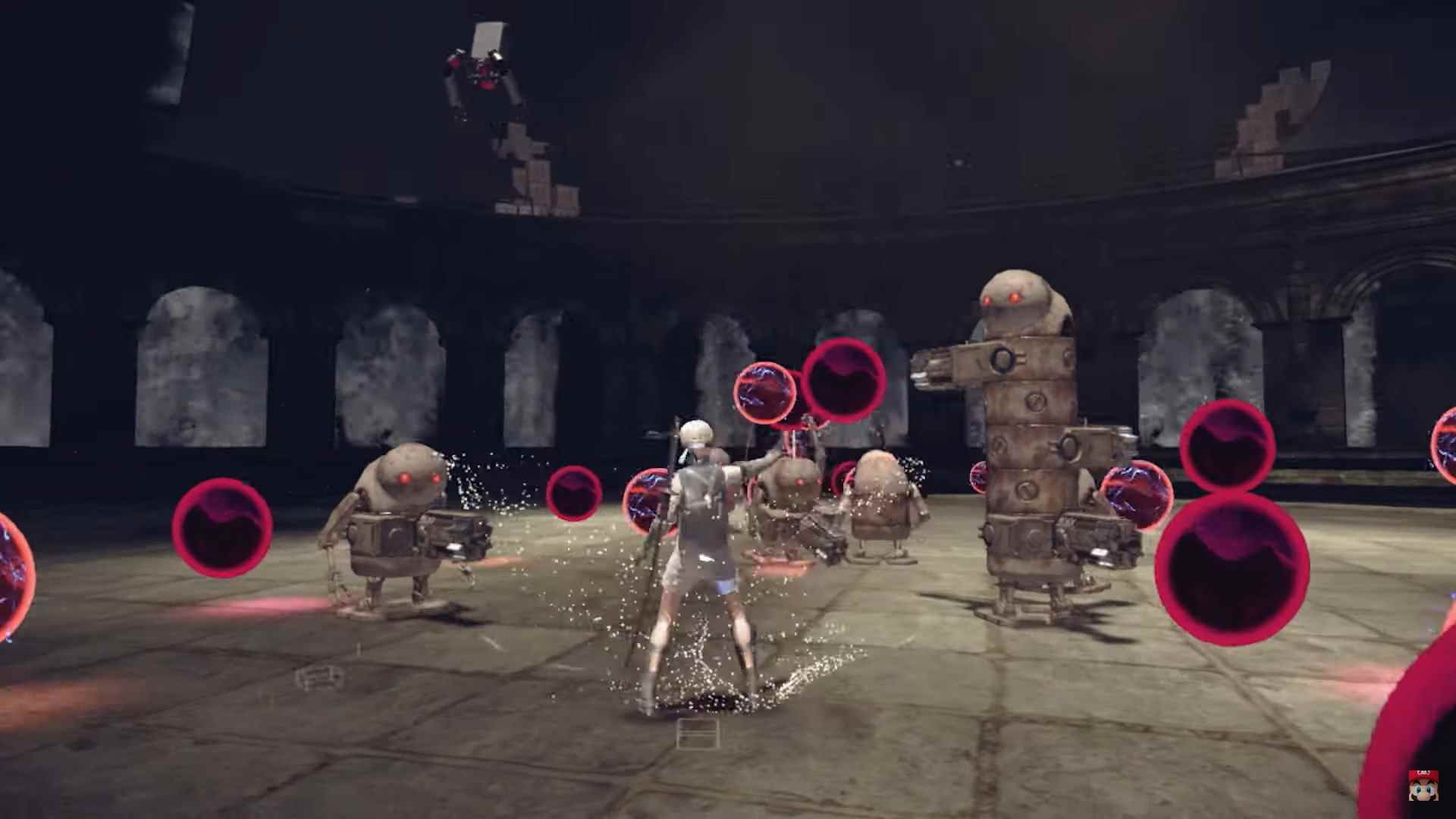 une capture d'écran de Nier : Automata sur la Nintendo Switch